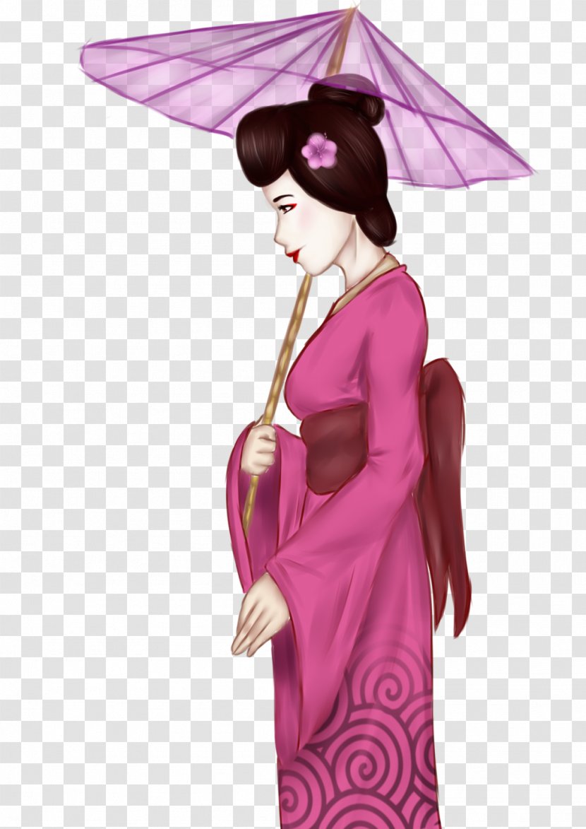 Geisha Pink M Costume RTV - Watercolor Transparent PNG