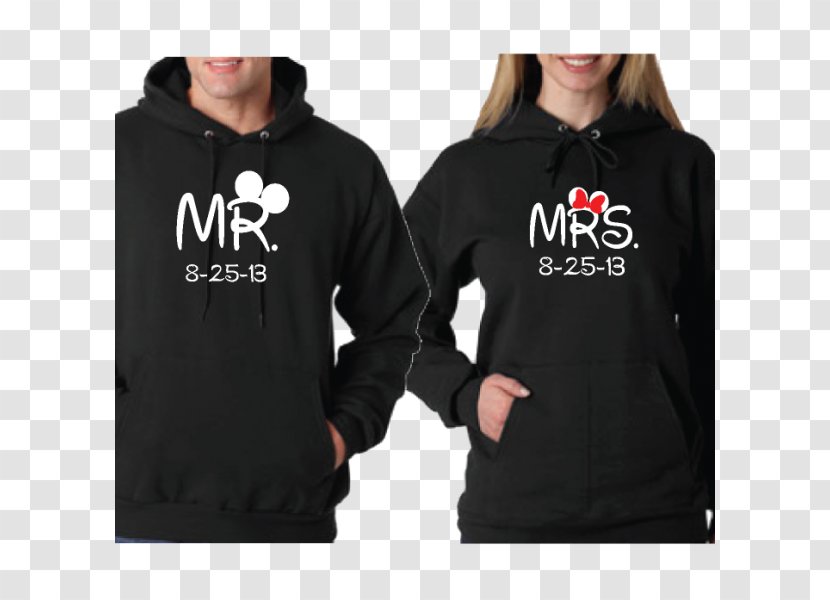 Hoodie T-shirt Minnie Mouse Mickey - T Shirt - Cute Couple Wedding Transparent PNG