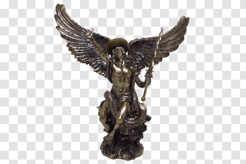 St. Michael Vanquishing Satan Gabriel Statue Sculpture - Metatron - Saint Transparent PNG