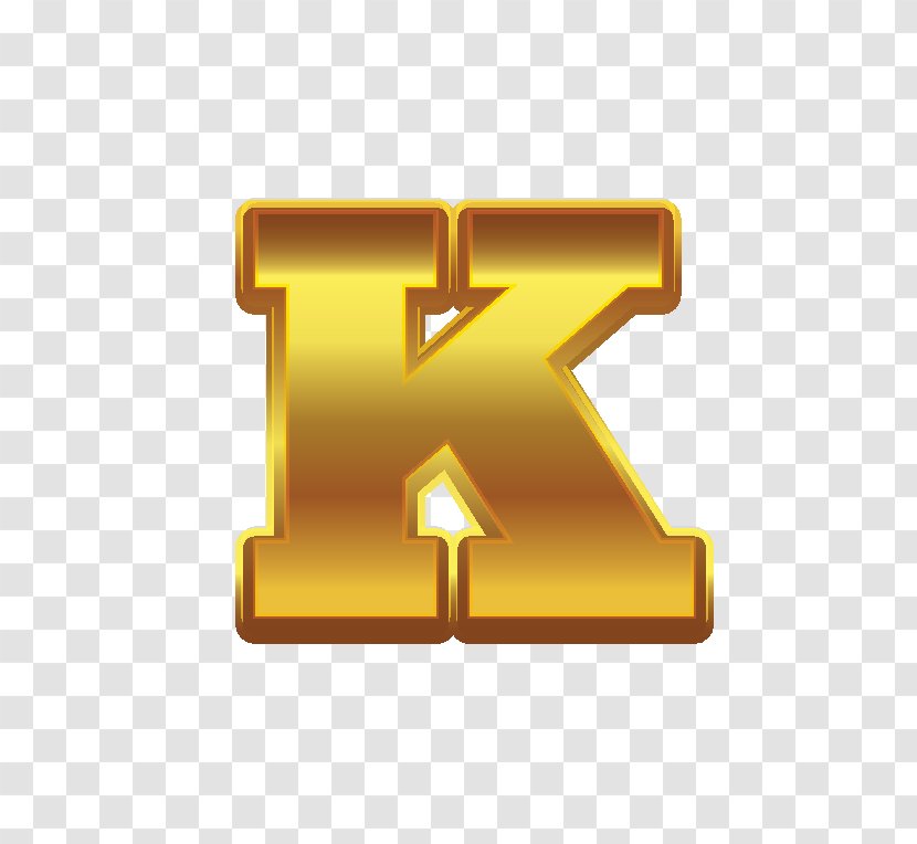 Alphabet Letter K M Font - Yellow - English Transparent PNG
