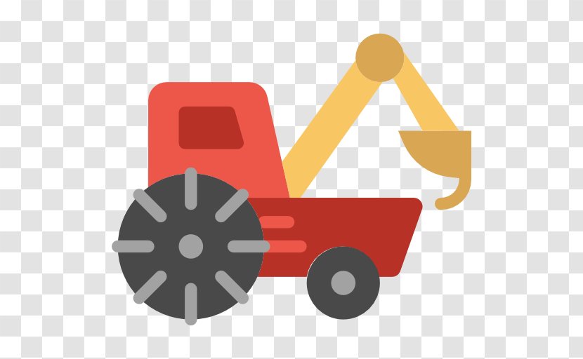 Tractor Icon - Orange - Excavator Transparent PNG