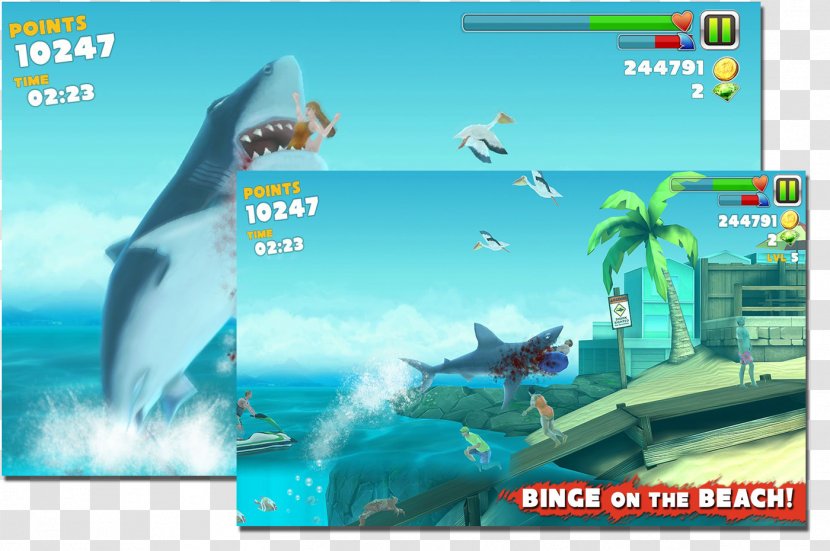 Hungry Shark Evolution World Android Money Diamond - Video Game Transparent PNG