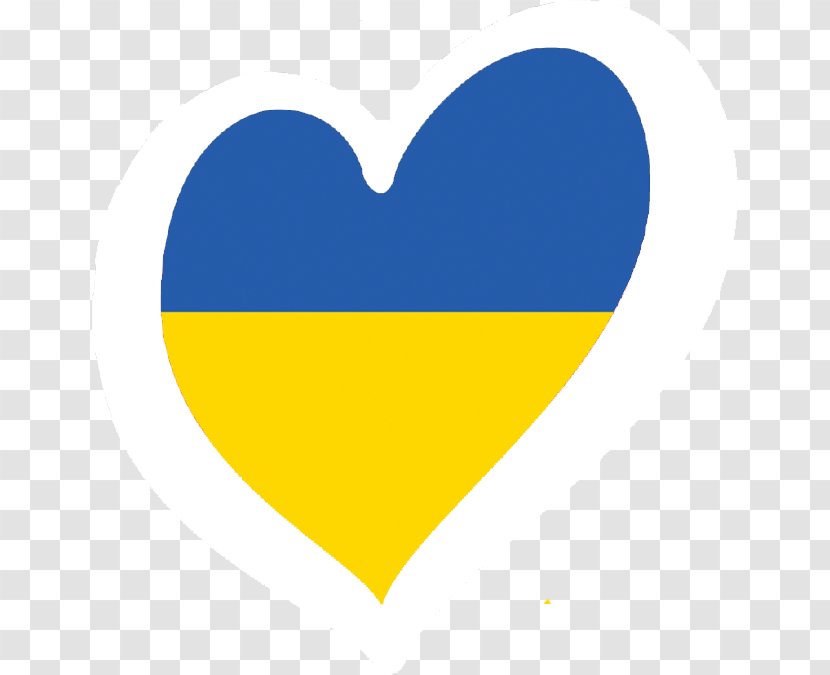 Flag Of Ukraine Heart Illustration Vector Graphics - Cartoon Transparent PNG