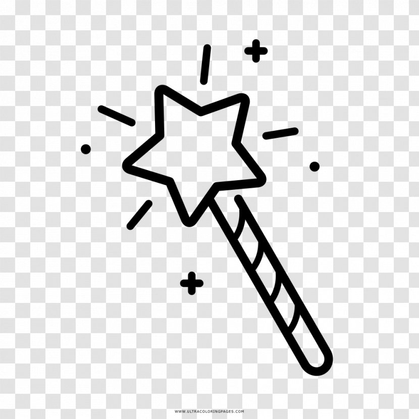 Wand Drawing Magician Coloring Book - Silhouette - Witch Transparent PNG