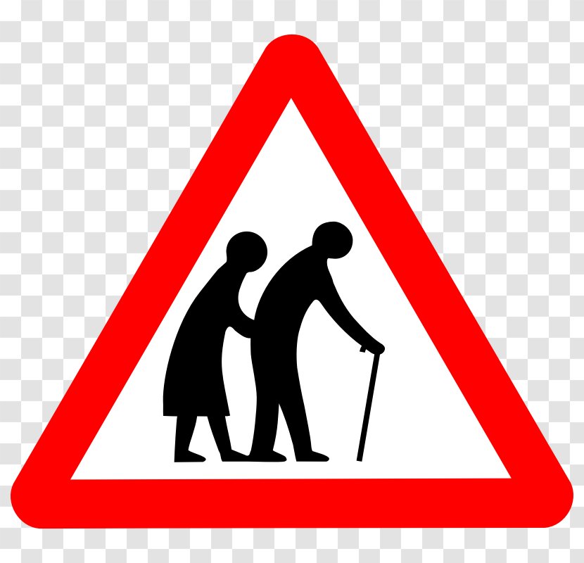 Road Signs In Singapore The Highway Code Traffic Sign - Triangle - Picture Of Elderly Couple Transparent PNG