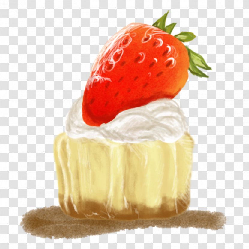 Cheesecake Cream Strawberry Pudding - Frozen Dessert - In Illustration Style Transparent PNG