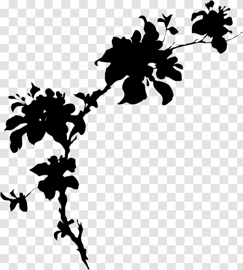 Black & White - Plant Stem - M Clip Art Leaf Floral Design Transparent PNG