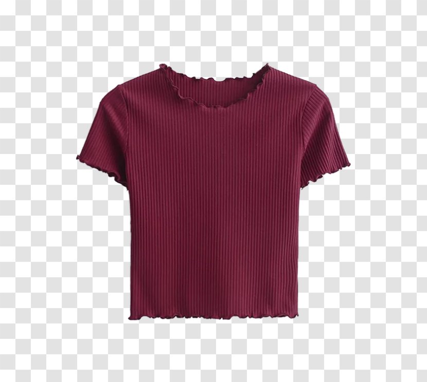 Sleeve T-shirt Crop Top Red Transparent PNG