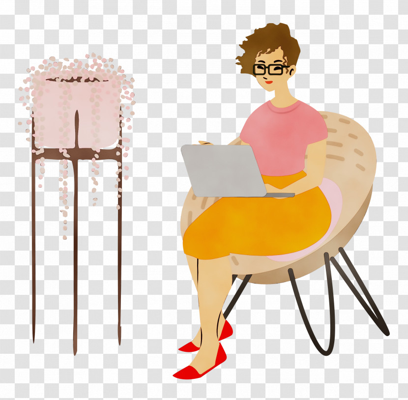 Cartoon Sitting Chair Joint Behavior Transparent PNG