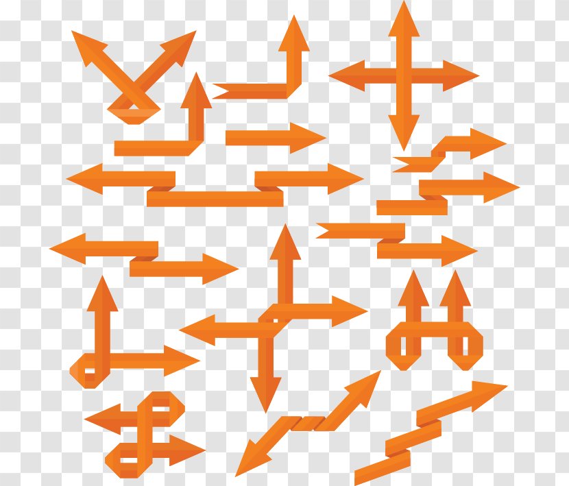 Paper Arrow Icon - Orange - 16 Of The Direction Transparent PNG