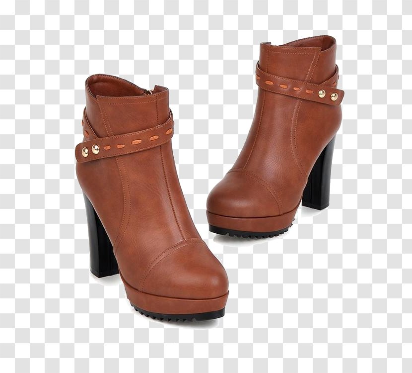 Boot Botina High-heeled Shoe - Brown Transparent PNG