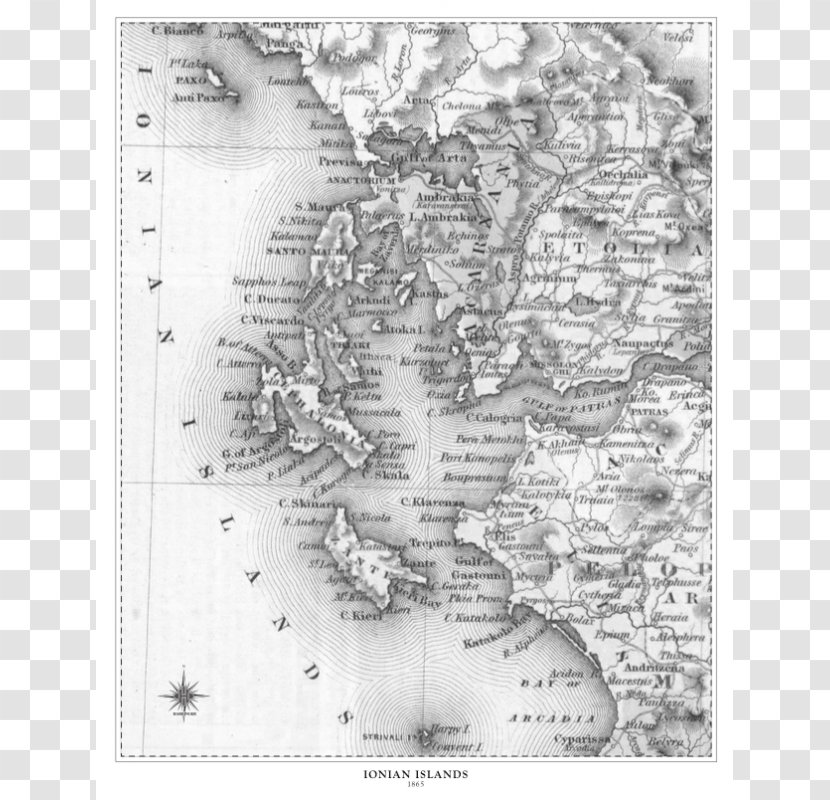 Atlas Old World Map - Black And White Transparent PNG