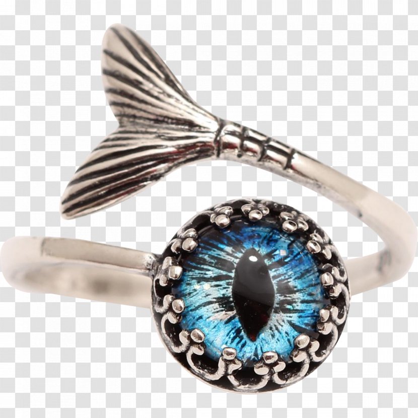 Turquoise Ring Silver Mermaid Jewellery - Gemstone Transparent PNG