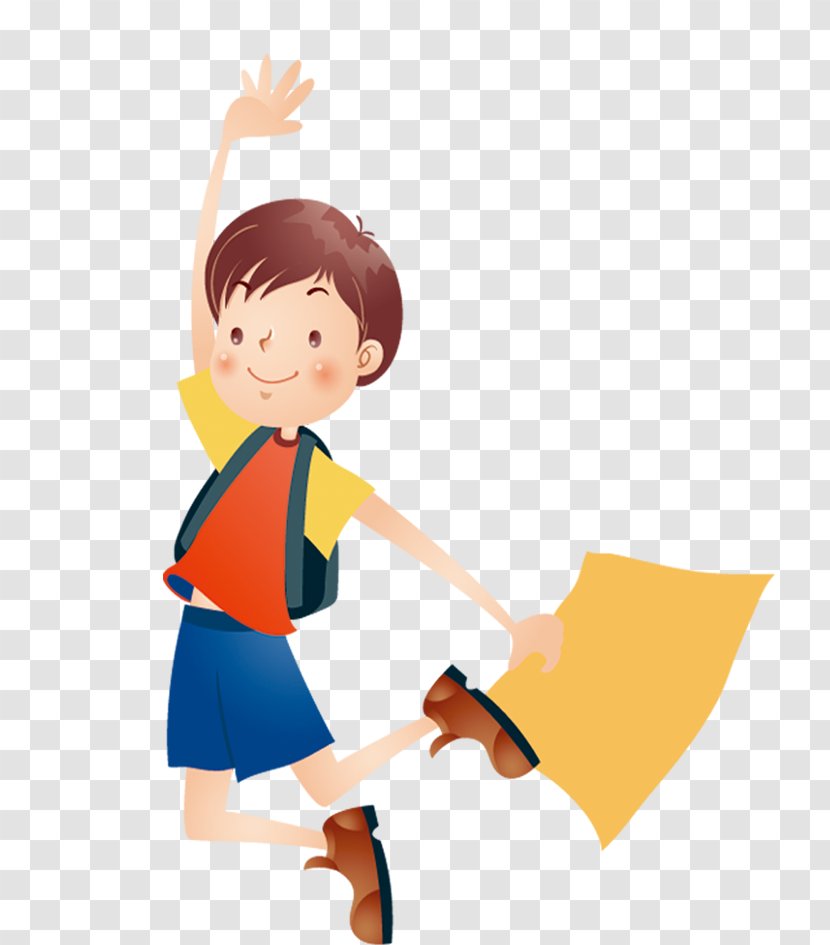 Child Cartoon - Flower - Jumping Boy Transparent PNG