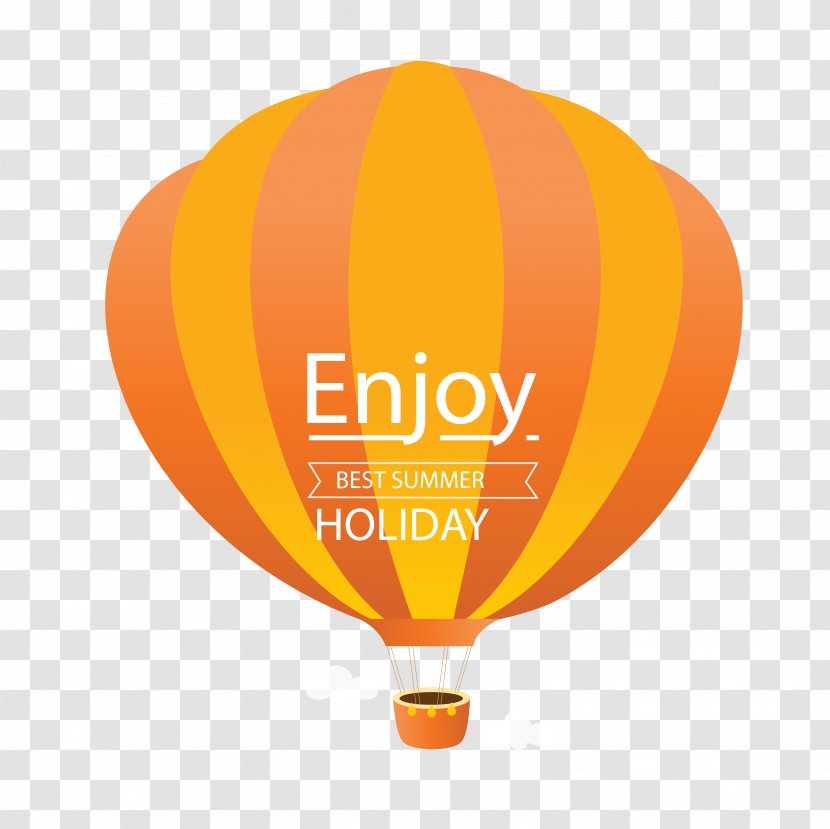Travel Posters Hot Air Balloon Euclidean Vector - Orange Red Striped Transparent PNG
