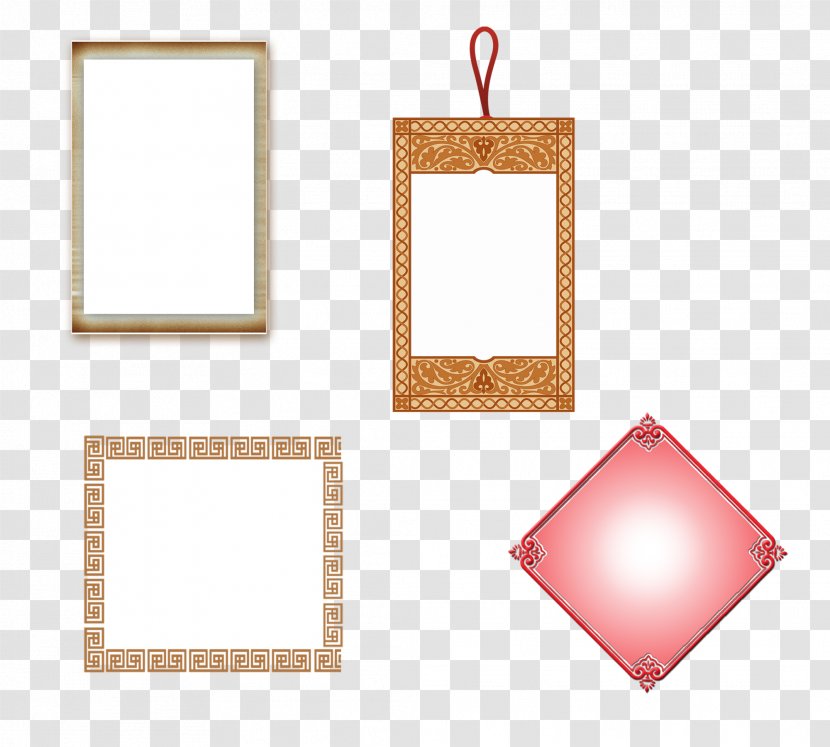 Text Box Paper Euclidean Vector - Designer - Retro Square Frame Material Transparent PNG