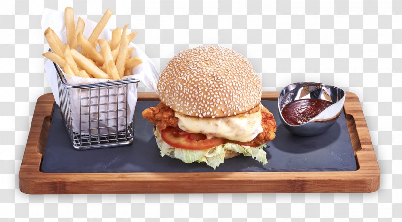 Hamburger Breakfast Sandwich Fast Food Cheeseburger Buffalo Burger - Full - Crispy Chicken Transparent PNG