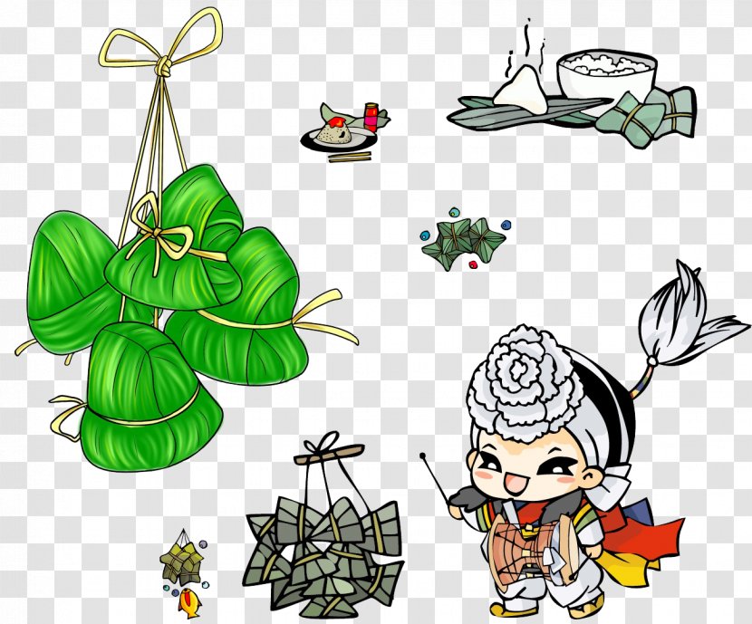 Zongzi U7aefu5348 Dragon Boat Festival Cartoon - Tree - Hand-painted Dumplings Juvenile Element Transparent PNG