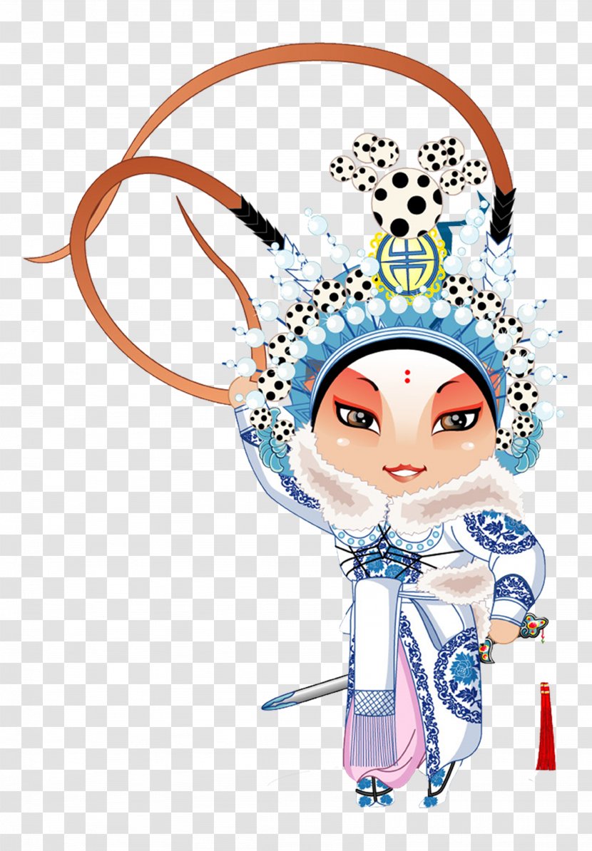 Peking Opera Cartoon Chinese - Fashion Illustration - Characters Transparent PNG