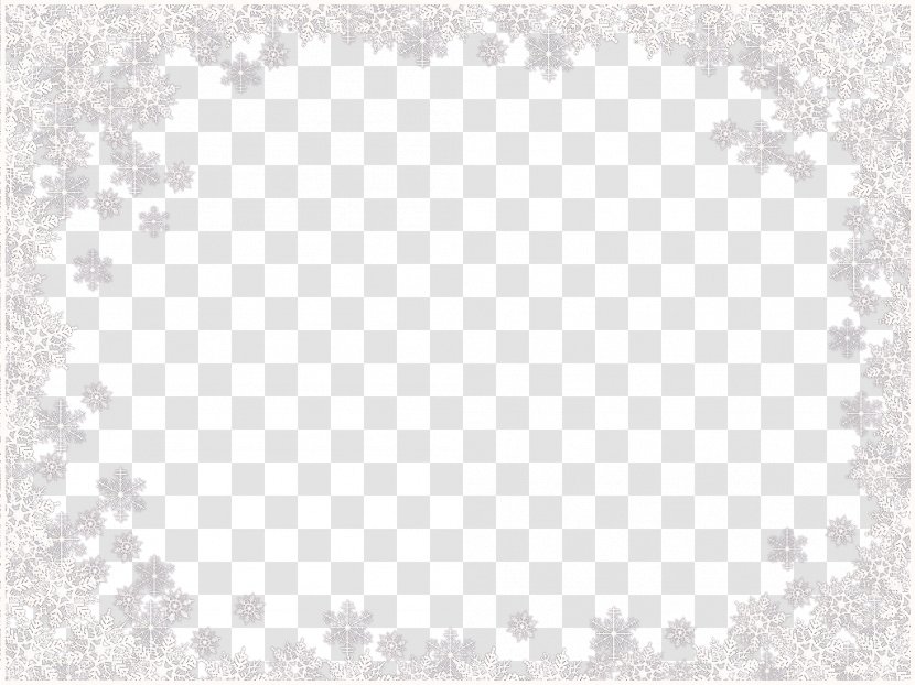 Lace Black And White Pattern - Snowflakes Border Frame Image Transparent PNG