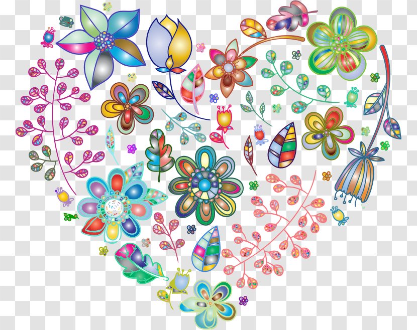 Flower Desktop Wallpaper Heart Clip Art - Point - Floral Background Transparent PNG