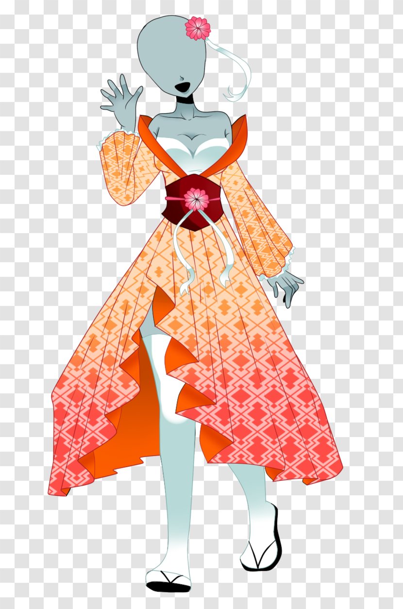Gown Costume Design Clip Art - Fashion Illustration - Kimono Transparent PNG