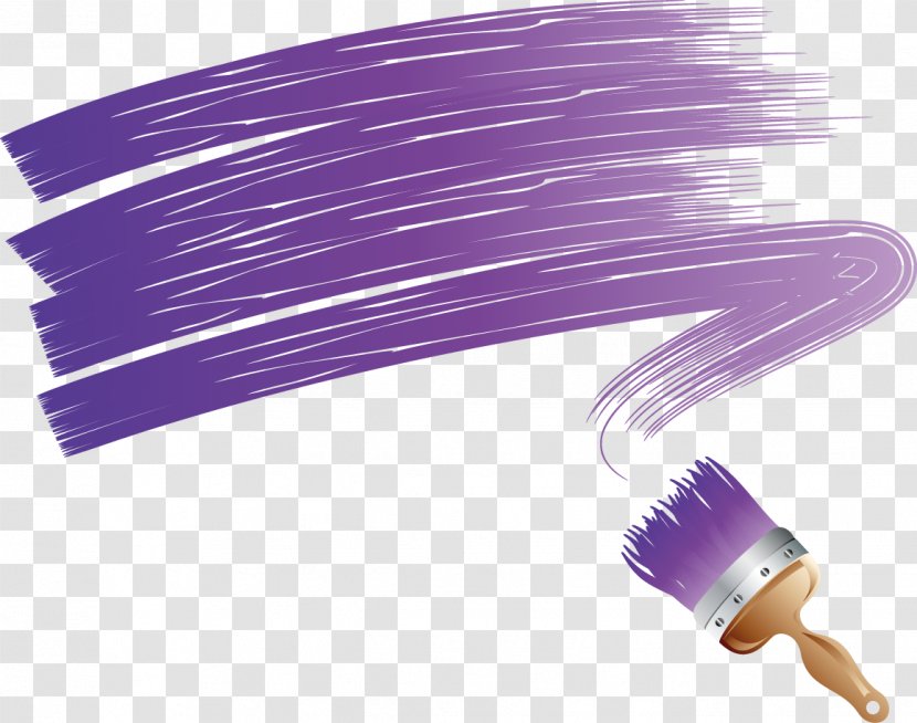 Paintbrush Painting Clip Art - Purple Paint Brush Transparent PNG