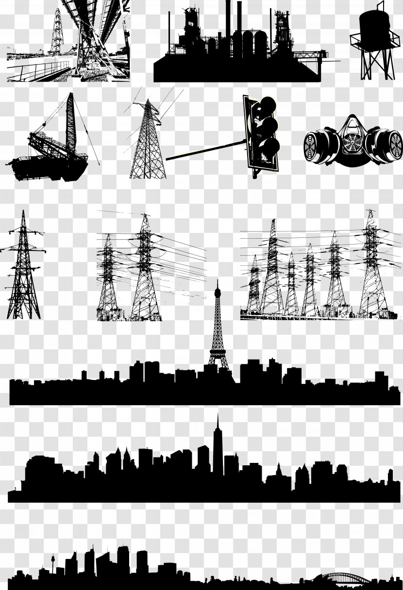 Industry Logo Clip Art - Black And White - Construction Atlas Transparent PNG