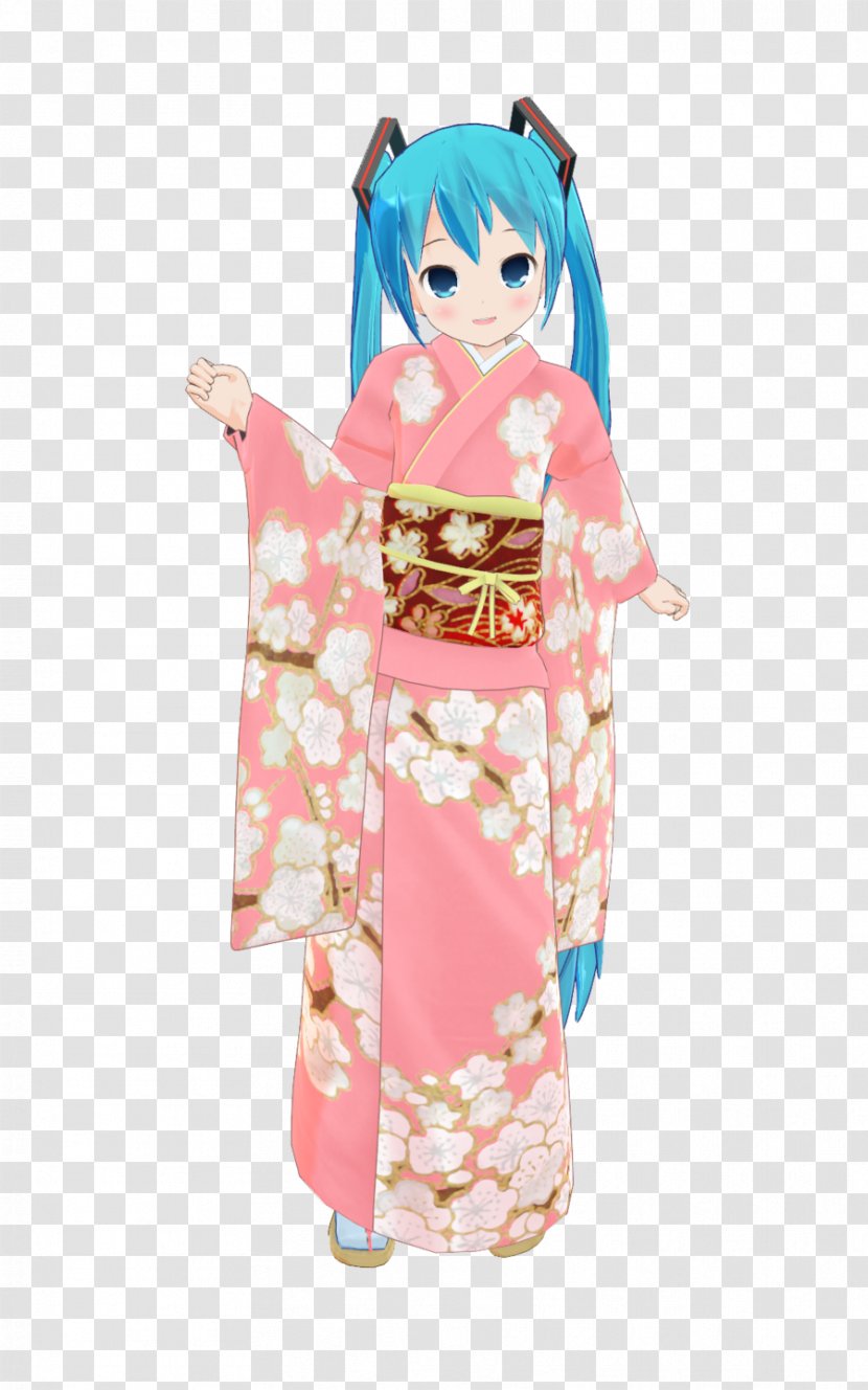 Kimono Clothing Hatsune Miku Yukata Megurine Luka - Cartoon Transparent PNG