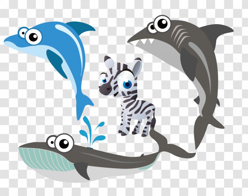 Dolphin Shark Whale Porpoise Marine Biology - Raster Graphics - Vector Zebra Transparent PNG