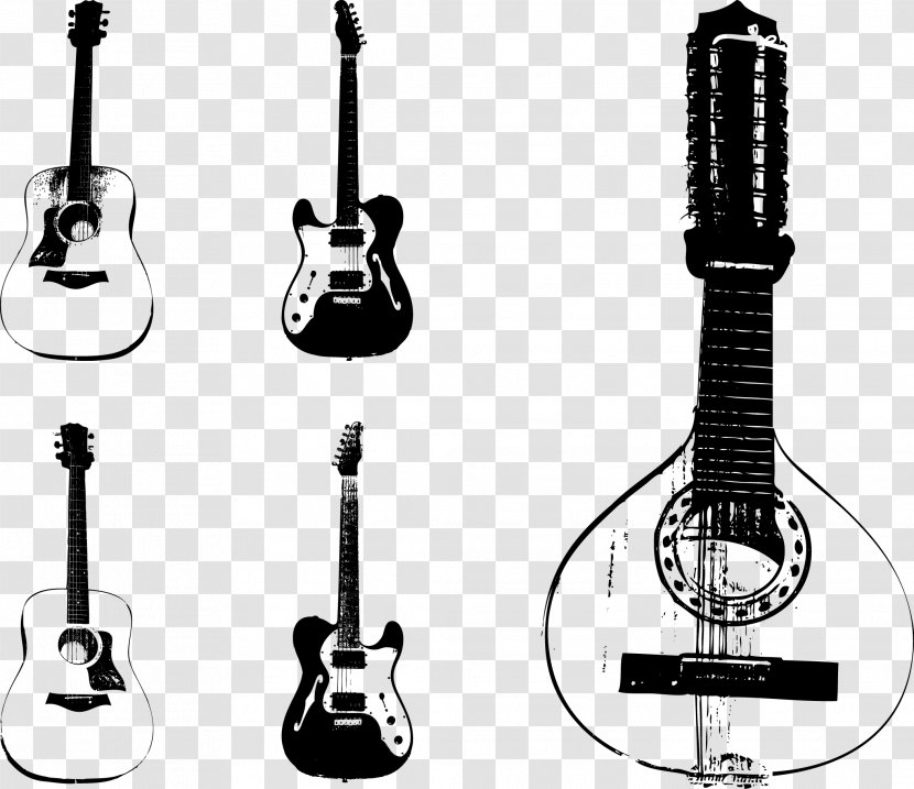 Gibson Les Paul Musical Instrument Guitar String - Silhouette - Vector Hand-painted Instruments Transparent PNG