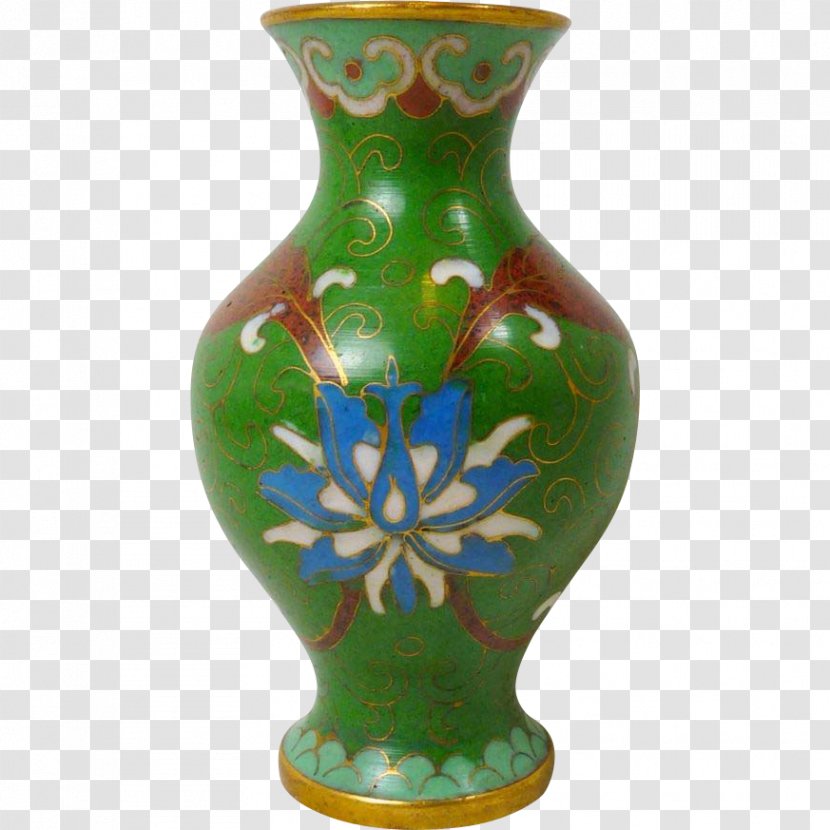 Cloisonné Vase Blue Ceramic Green - Vitreous Enamel Transparent PNG