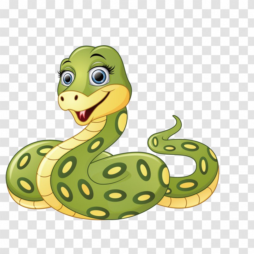 Snake Cartoon Green Anaconda - Serpent Transparent PNG