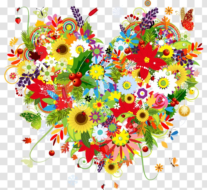 Flower Heart Drawing Clip Art - Bouquet - Colour Explosion Transparent PNG