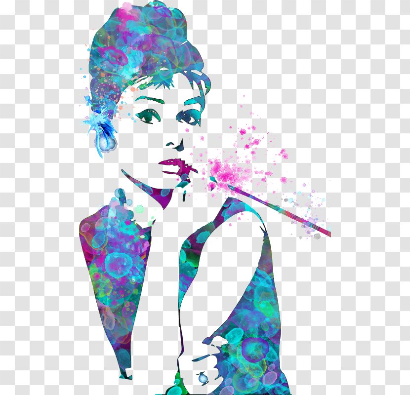 Audrey Hepburn Pop Art Painting Canvas Print - Flower Transparent PNG