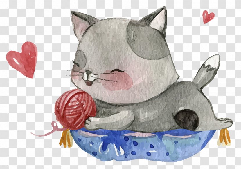 Cat Kitten Mat Zazzle Mug - Drawing - Water Powder Painting Transparent PNG