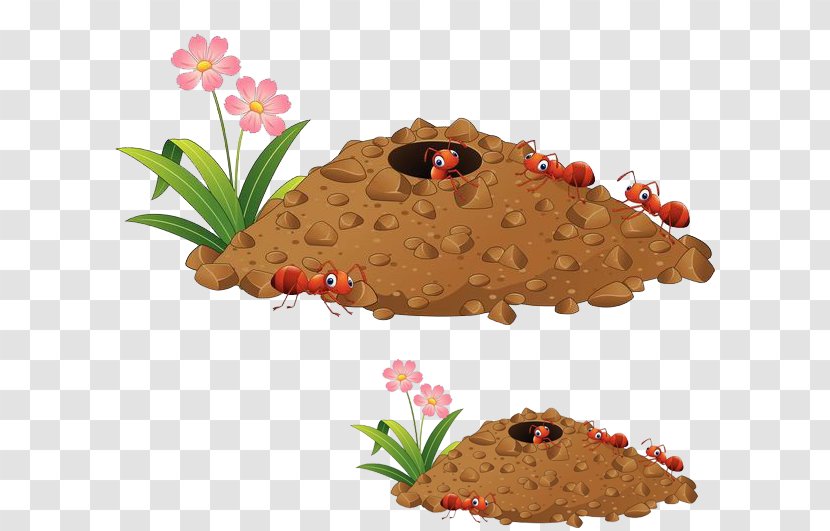Ant Colony Cartoon Clip Art - Recipe - Nest In The Soil Transparent PNG