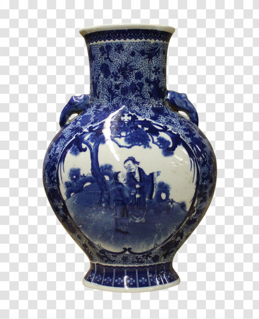 Jingdezhen Blue And White Pottery Vase Ceramic - Cobalt - Porcelain Transparent PNG