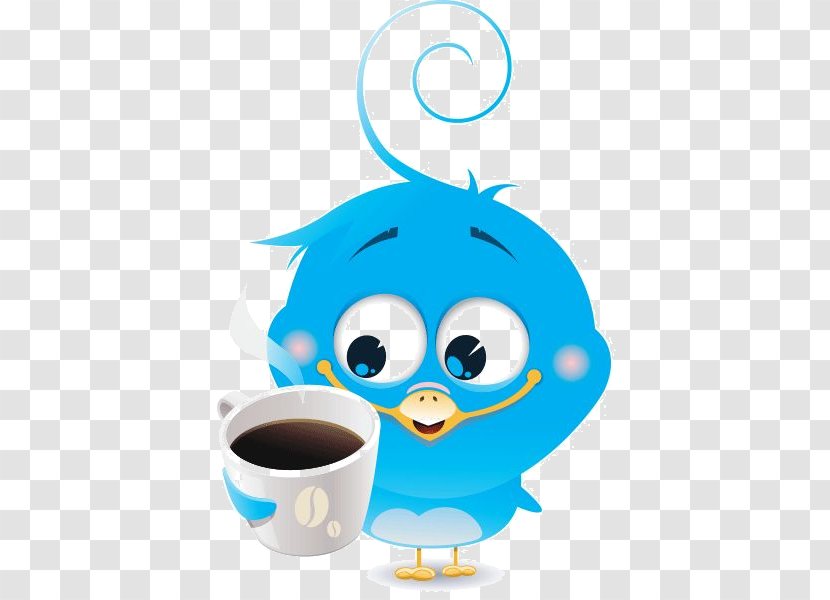 Bird Emoticon Smiley Symbol Clip Art - Vertebrate - Cartoon Blue Coffee Transparent PNG