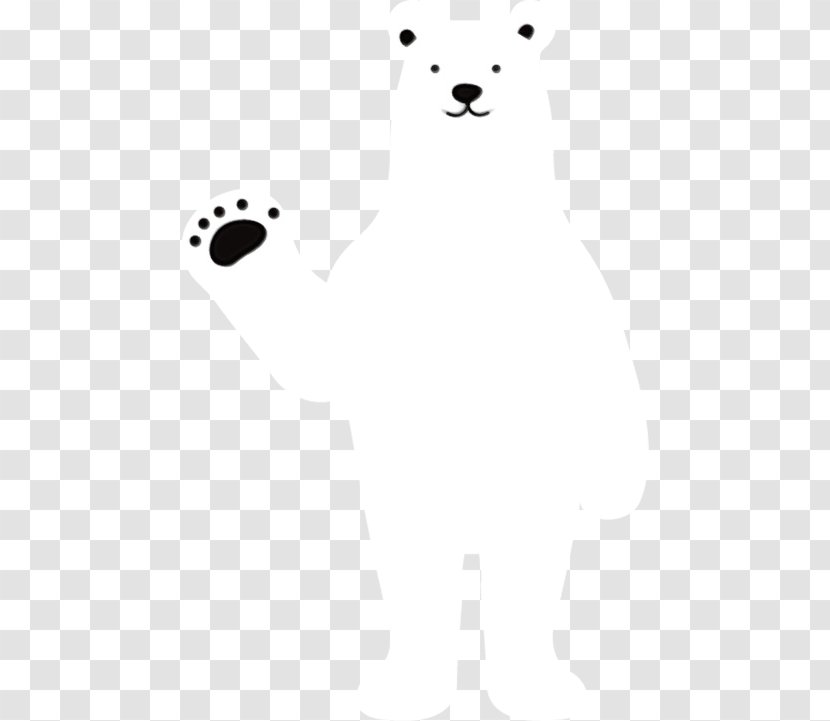White Bear Black-and-white Paw - Wet Ink - Blackandwhite Transparent PNG