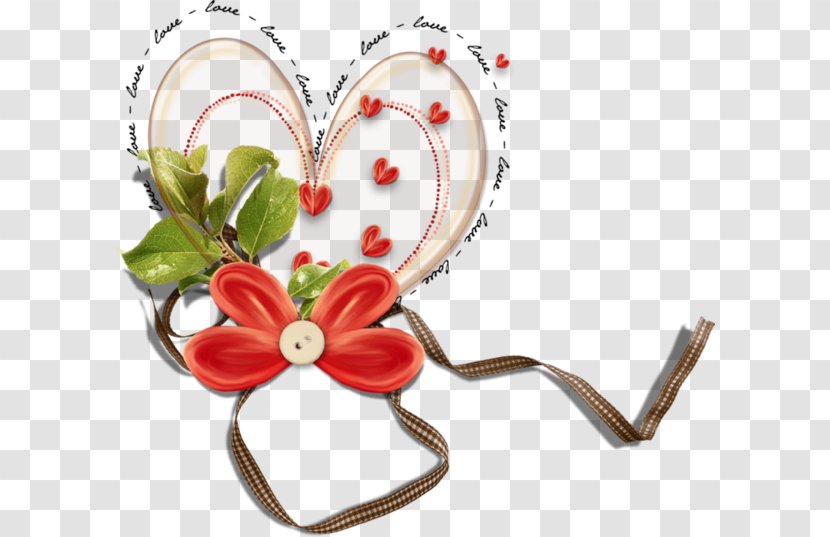 Heart Floral Design Cut Flowers - Cartoon Transparent PNG