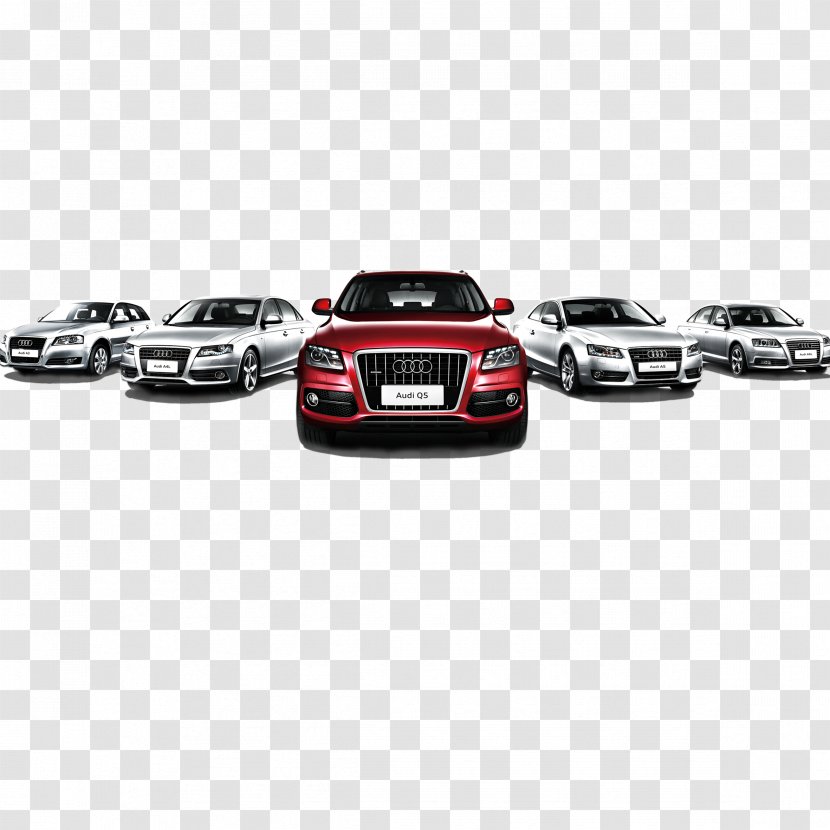 Jiuzhou Car Rental Bus Zhangjiagang - Advertising - Audi A Row Of Cars Transparent PNG