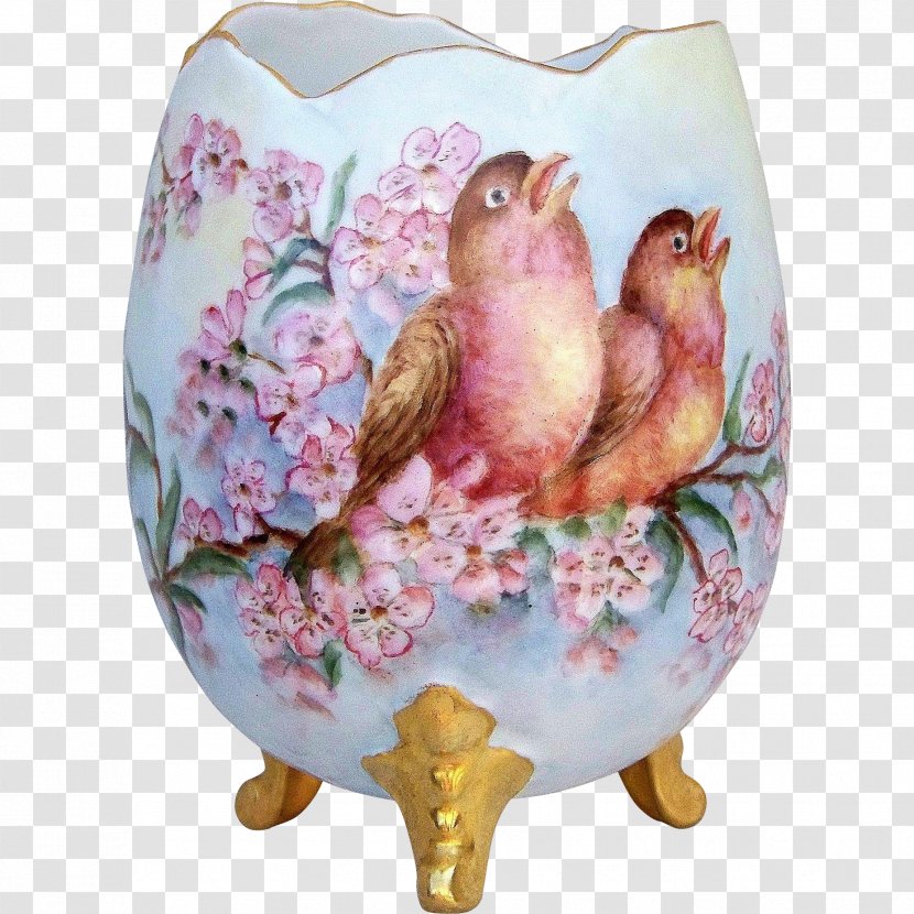 Ceramic Porcelain Vase Tableware - Hand-painted Cherry Blossoms Transparent PNG