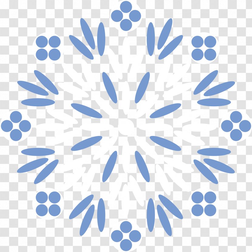 Black And White Psychedelic Art Photography - Petal - Blue Snowflake Transparent PNG