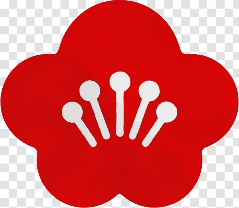 Red Hand Finger Logo Gesture - Wet Ink Transparent PNG