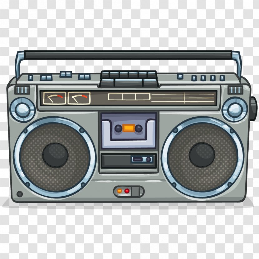 1980s Boombox Compact Cassette Panasonic Photography - Silhouette Transparent PNG