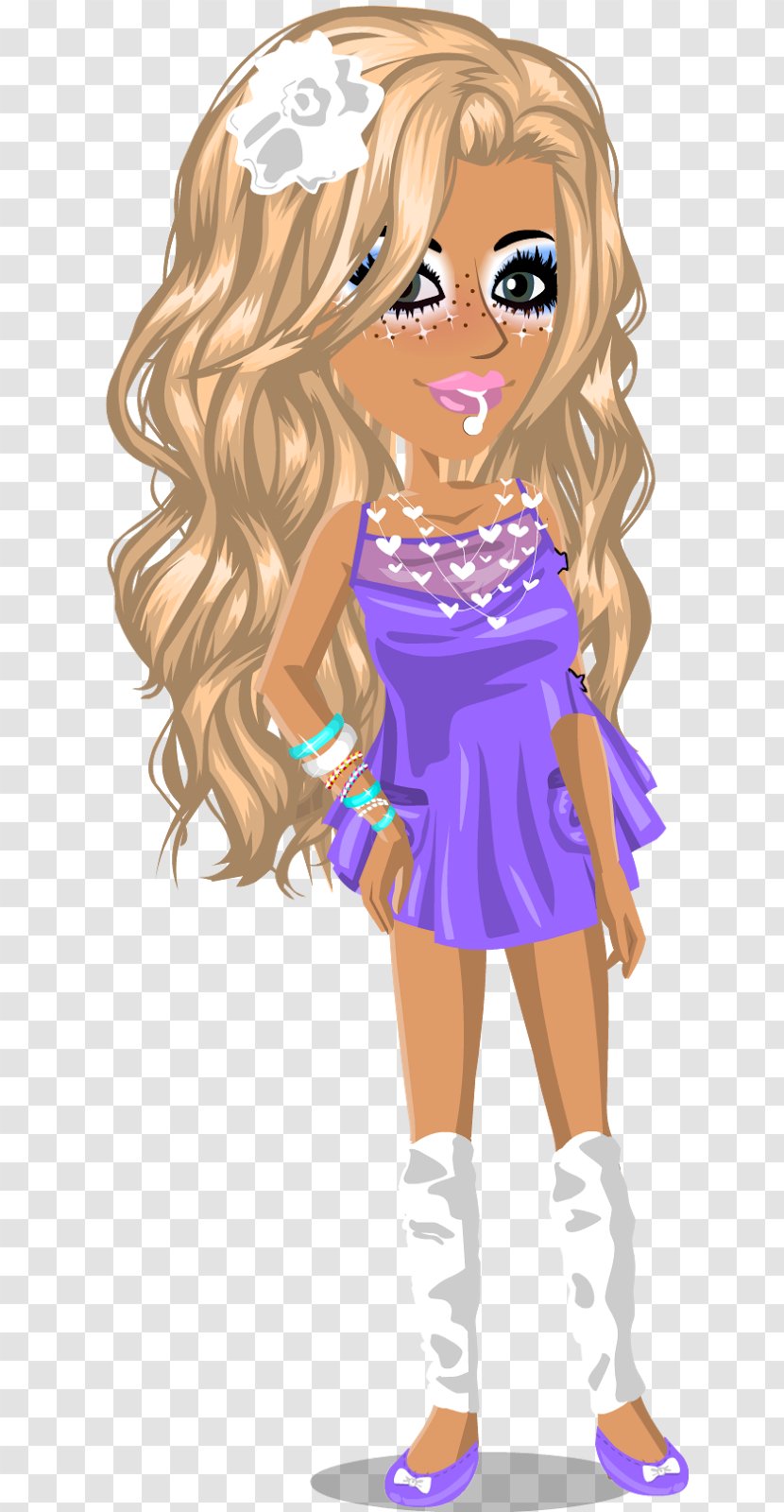 MovieStarPlanet Brown Hair Long Barbie Blond - Flower - Katty Perry Transparent PNG