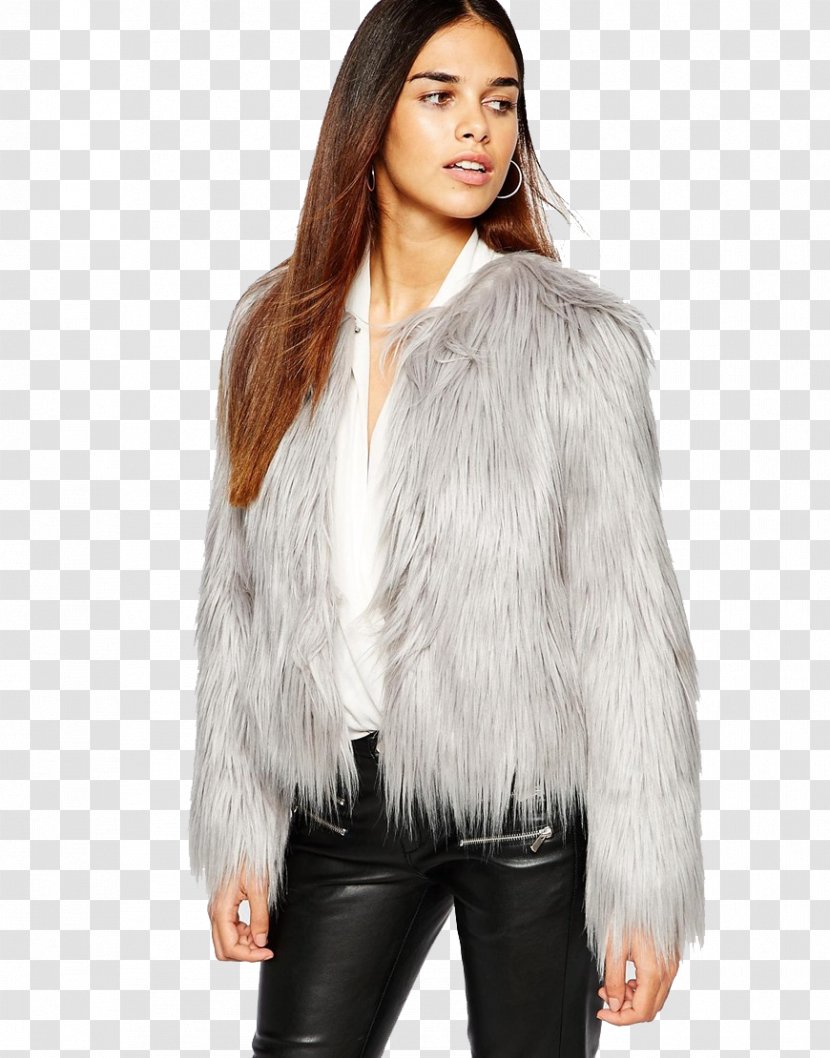 Fake Fur Clothing Coat Jacket Fashion - Gilets Transparent PNG