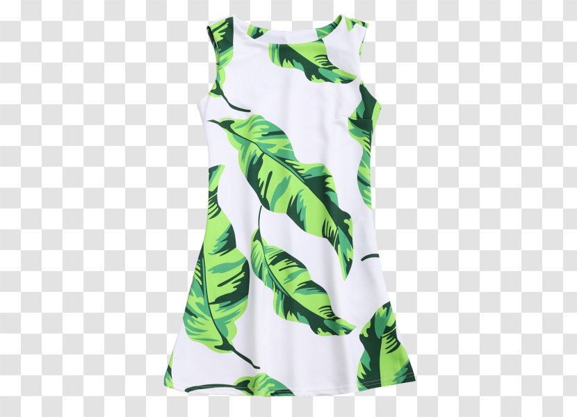 Sleeve Maxi Dress Miniskirt - Outerwear - Watercolor Tropical Leaf Transparent PNG
