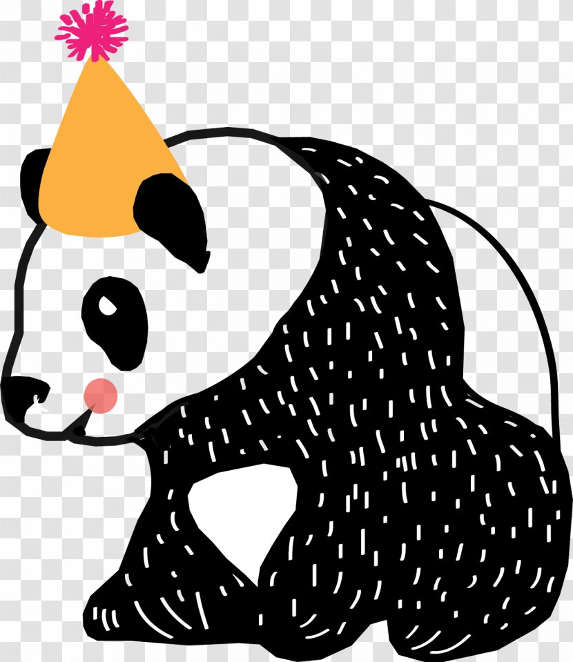 Clip Art Giant Panda Party Hat Birthday Transparent PNG